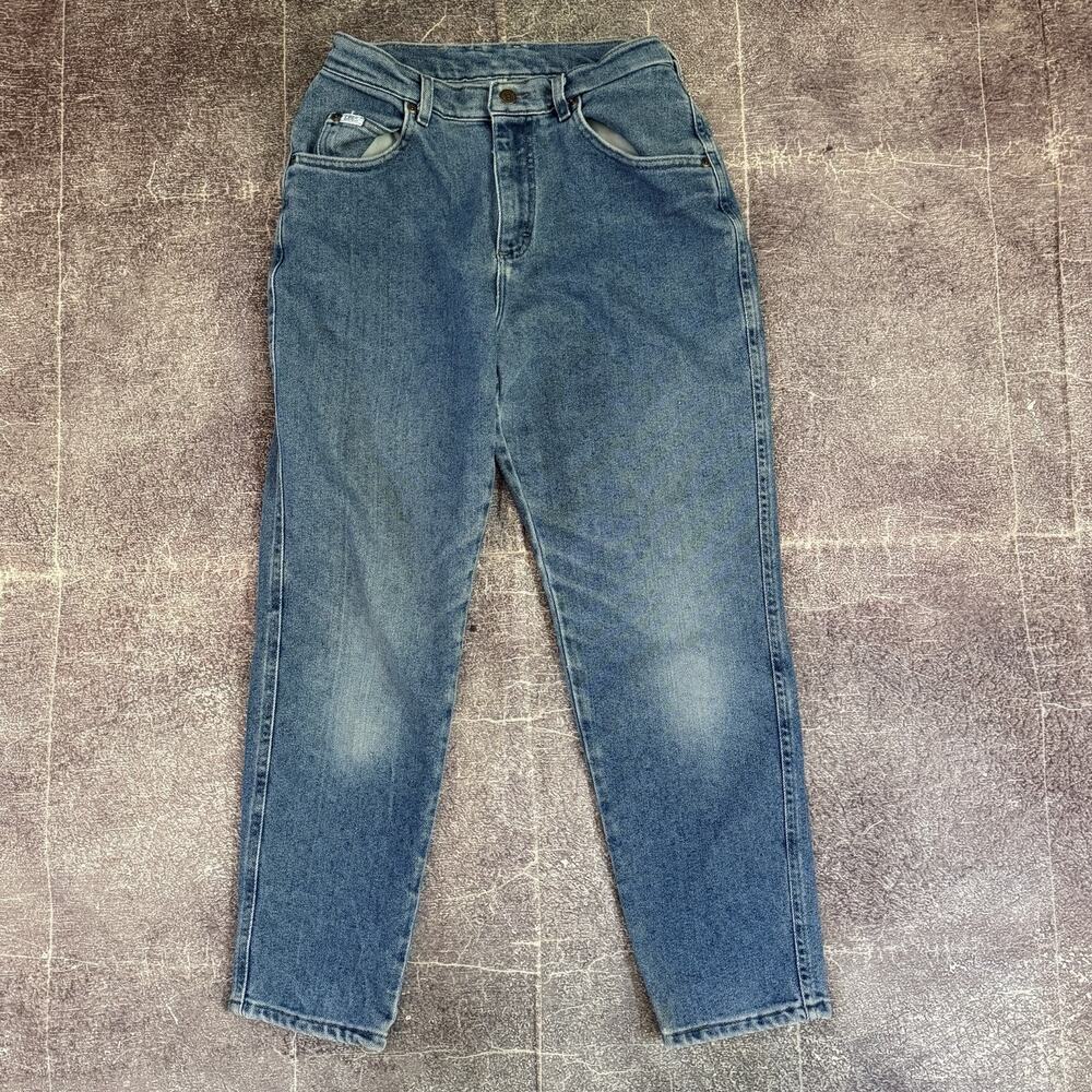 Women's Vintage 90's Lee Original USA Dark Blue High Rise Mom Jeans Sz 29 X 29